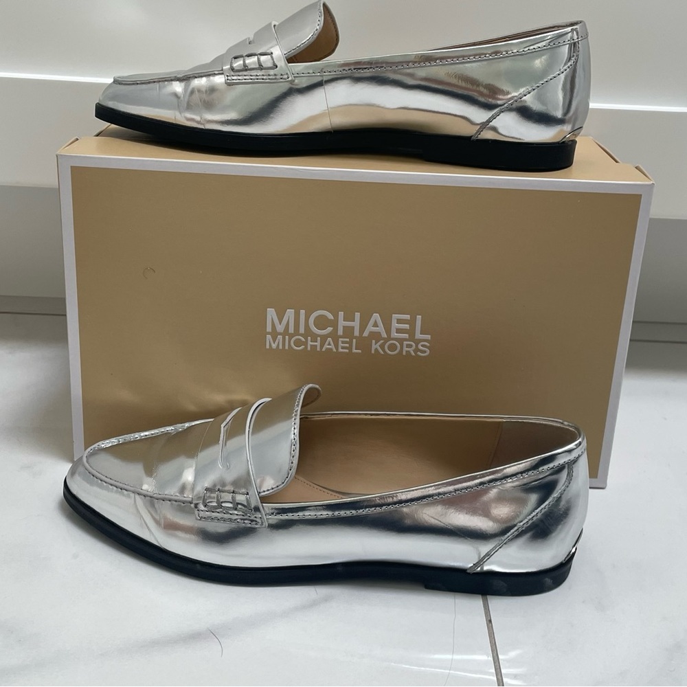 Michael Michael Kors Metallic Leather Loafers